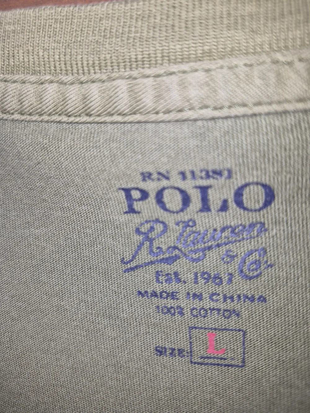 Polo by Ralph Lauren Olive Green Short Sleeve Pocket Tee with Orange Pony